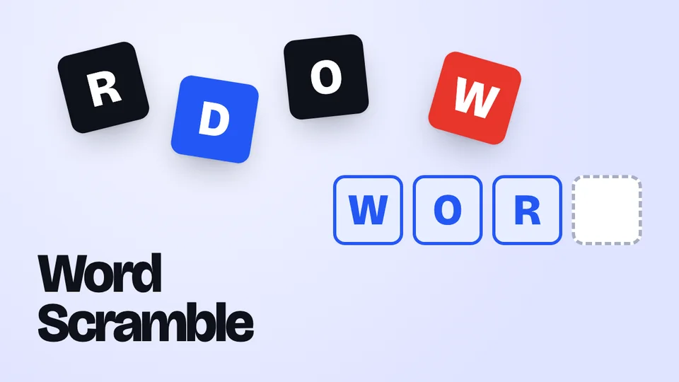 Word Scramble: letter tiles that make a word