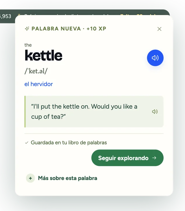 The word card for kettle: “I’ll put the kettle on. Would you like a cup of tea?”